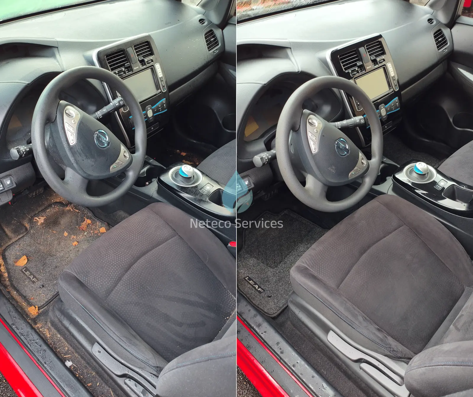 Résultat avant après nettoyage véhicule familial à domicile